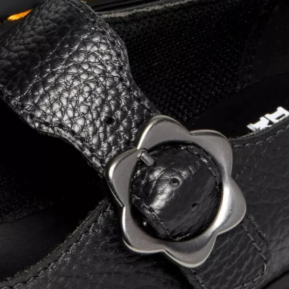 Dr. Martens Black Platforms with Flower Buckle - Size 5 - Picture 3 of 5